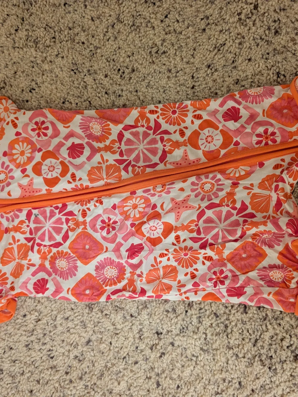Little Sleepies Pink & Orange Floral Print Pajama Zipper Sack